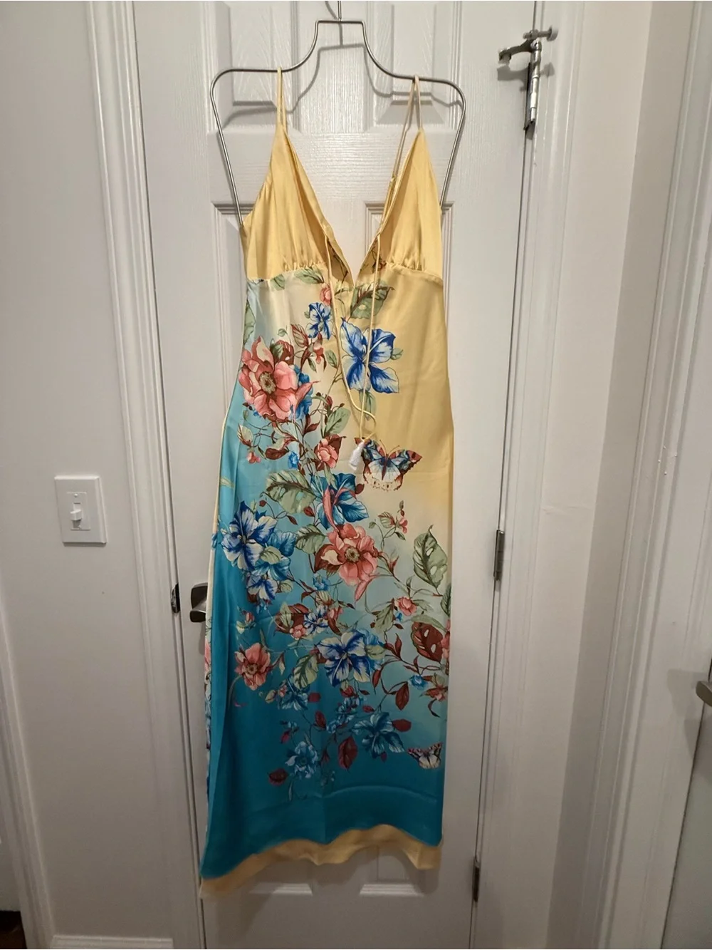 Abercrombie & Fitch The A&F Julia Tie-Front Slip Dress Butterflies NWT Small